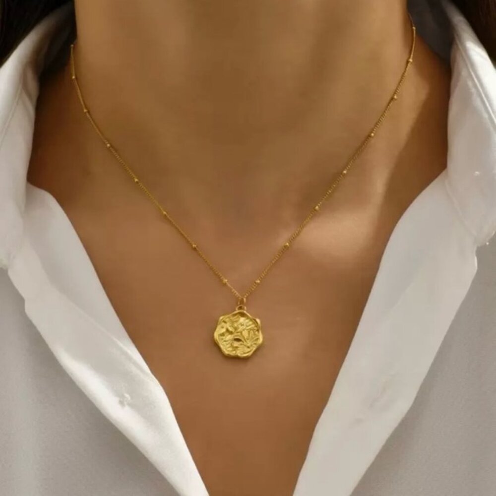 18k Gold-Filled Floral Pendant Necklace
